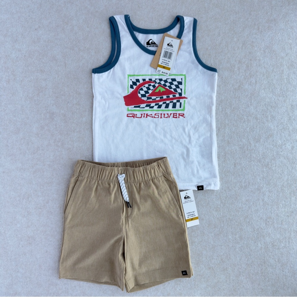 Quiksilver Toddler Boys 3T Tank Top & Shorts Set 2-Piece Outfit NWT NEW